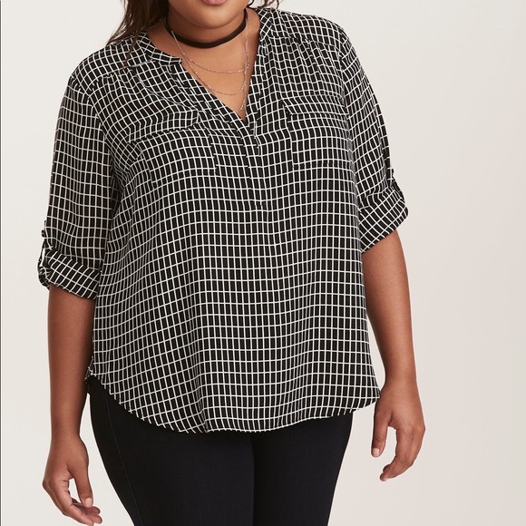 torrid Tops - Torrid Geo Print Georgette Pullover Blouse Top